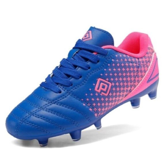 Dream Pairs Girls Kids Pink & Blue Lace Up Soccer Cleats. Size 10. - Picture 1 of 9